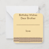 Correspondance Carte de bonne fête frère (Dos)