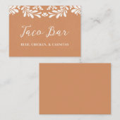 Correspondance Carte de buffet de nourriture de mariage mexicain (Devant / Derrière)