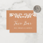 Correspondance Carte de buffet de nourriture de mariage mexicain (Devant/Arrière en situation)