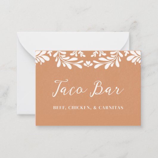 Correspondance Carte de buffet de nourriture de mariage mexicain (Devant)