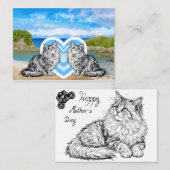 Correspondance Carte de chat pour maman. (Devant / Derrière)