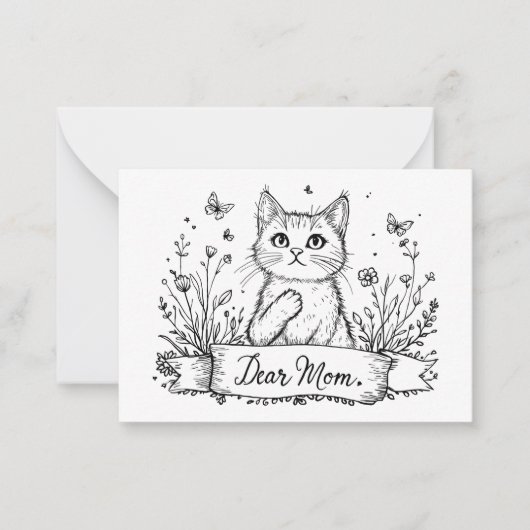 Correspondance Carte de chat pour maman. (Devant)