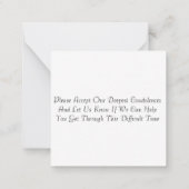 Correspondance Carte de condoléances la plus profonde (Dos)