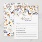 Correspondance Carte de conseil Baby shower Hydrangea Blue Waterc (Devant / Derrière)