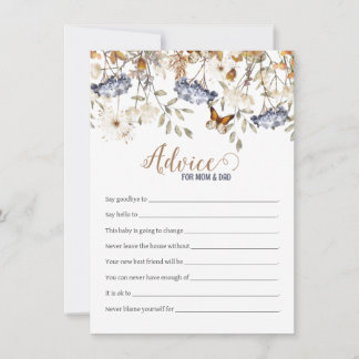 Correspondance Carte de conseil Baby shower Hydrangea Blue Waterc