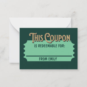 Correspondance Carte de coupon de billet échangeable personnalisé
