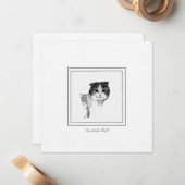 Correspondance Carte de dessin de chat plié écossais mignon (Devant/Arrière en situation)