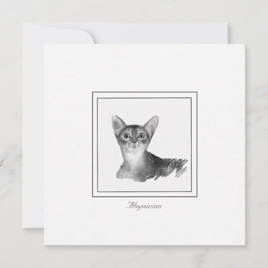 Correspondance Carte de dessin noir et blanc Abyssinian Cat (Devant)