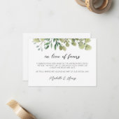 Correspondance Carte de dons en remplacement des faveurs avec une (Devant/Arrière en situation)