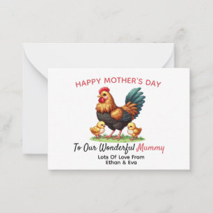 Correspondance Carte de fête des mères pour poulet, Pour une mama