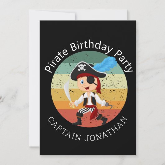 Correspondance Carte de fête pour garçon pirate (Devant)