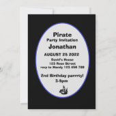 Correspondance Carte de fête pour garçon pirate (Dos)