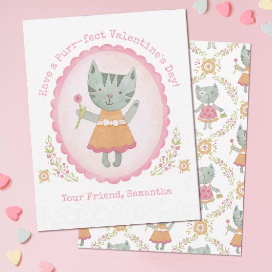 Correspondance Carte de jour pour les valentines de chats mignons