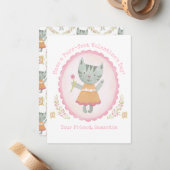 Correspondance Carte de jour pour les valentines de chats mignons (Devant/Arrière en situation)