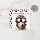 Correspondance Carte de la Saint-Valentin Chouette Drôle (Devant/Arrière en situation)