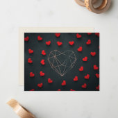 Correspondance Carte de la Saint-Valentin - Cœurs en feutre et mo (Devant/Arrière en situation)