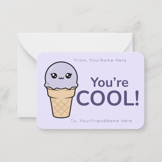 Correspondance Carte de la Saint-Valentin de glace – T'es cool (Devant)