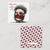 Correspondance Carte de la Saint-Valentin Hérisson Mignon  (Devant / Derrière)