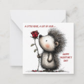 Correspondance Carte de la Saint-Valentin Hérisson Sucré  (Devant)