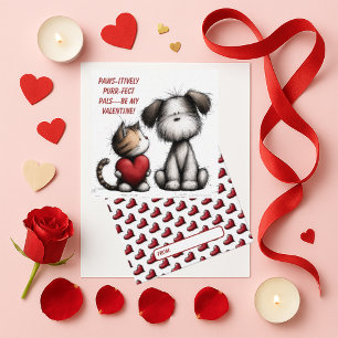Correspondance Carte de la Saint-Valentin pour enfants avec chat