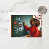 Correspondance Carte de la Saint-Valentin pour enseignante afro-a (Devant/Arrière en situation)