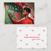 Correspondance Carte de la Saint-Valentin pour un enseignant afro (Devant / Derrière)