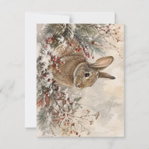 Correspondance Carte de Lapin de Bois enneigé et de Baies Rouges