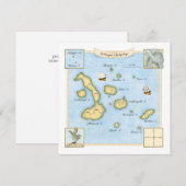 Correspondance Carte de l'archipel des Galapagos avec navires (Devant / Derrière)