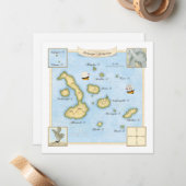 Correspondance Carte de l'archipel des Galapagos avec navires (Devant/Arrière en situation)