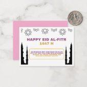 Correspondance Carte de luxe Eid Mubarak (Devant/Arrière en situation)