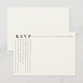 Correspondance Carte de Mariage RSVP minimaliste blanc moderne