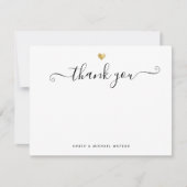 Correspondance Carte de Merci de script Gold Heart moderne (Devant)