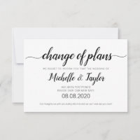 Carte de modification de plans simple et élégante