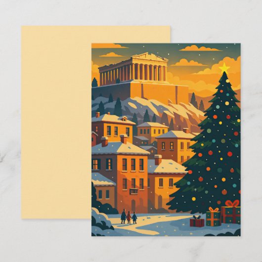 Correspondance Carte de Noël à Athènes – Grèce festive (Devant / Derrière)