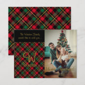 Correspondance Carte de Noël à carreaux rouges Wallace (Devant / Derrière)