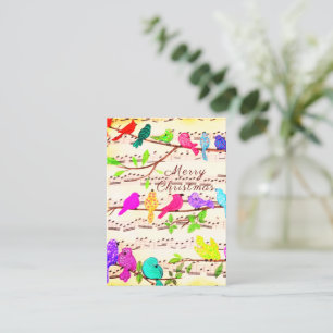 Correspondance Carte de Noël aux Oiseaux Musicaux Colorés