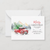 Correspondance Carte de Noël avec camionnette rouge rustique (Devant)