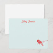 Correspondance Carte de Noël avec neige et cardinal (Devant / Derrière)