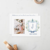 Correspondance Carte de Noël Chinoiserie de la Marine (Devant/Arrière en situation)