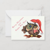 Correspondance Carte de Noël Chouette bébé avec cadeau (Dos)