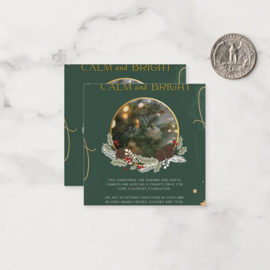 Correspondance Carte de Noël Clam et Vert Clair (Devant/Arrière en situation)