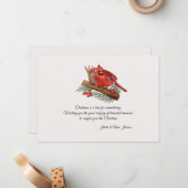 Correspondance Carte de Noël commémorative du Cardinal (Devant/Arrière en situation)