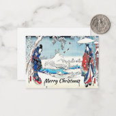 Correspondance Carte de Noël d'hiver japonaise (Devant/Arrière en situation)