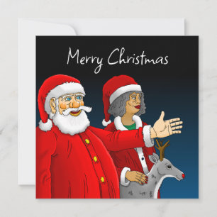 Correspondance Carte de Noël du Père Noël, de Mme Noël et de Rudo