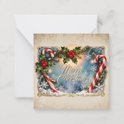 Correspondance Carte de Noël festive avec éclat (Devant)