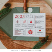 Correspondance Carte de Noël Infographie de l'année de vacances