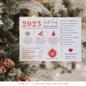 Correspondance Carte de Noël Infographie de l'année de vacances