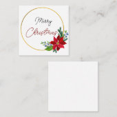 Correspondance Carte de Noël luxe fleurs rouges joyeuse (Devant / Derrière)