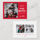 Correspondance Carte de Noël MINI Red Very Joyeux (Devant / Derrière)