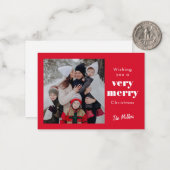 Correspondance Carte de Noël MINI Red Very Joyeux (Devant/Arrière en situation)